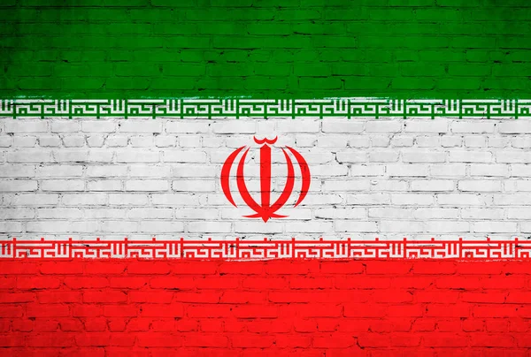 Iran Flag Painted Brick Wall National Country Flag Background — Stock Photo, Image