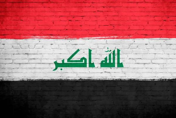 Iraq Flag Painted Brick Wall National Country Flag Background — Stock Photo, Image