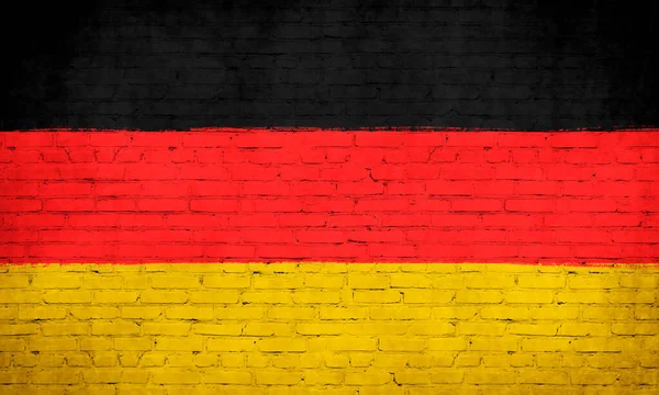 Bandera Alemania Pintada Pared Ladrillo Fondo Bandera Nacional — Foto de Stock