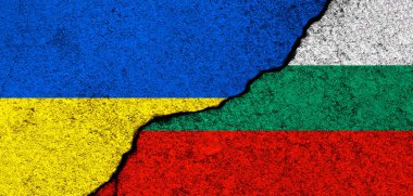 Ukrayna ve Bulgaristan bayrakları. Destek ve yardım, silah ve askeri teçhizat, ortaklık ve diplomasi, insani yardım ve Ukraynalı mültecilere yapılan bağışlar. Rus istilası ve savaş konsepti fotoğrafı