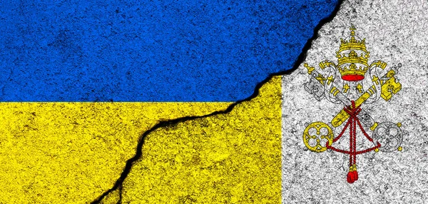 Ukrajina Vatikánská Městská Vlajka Podpora Pomoc Zbraně Vojenské Vybavení Partnerství — Stock fotografie