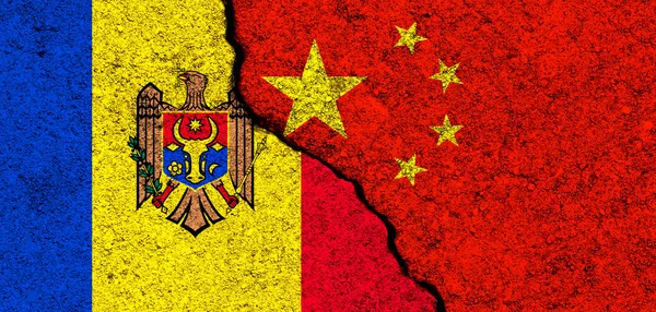 China Moldova Flags Background Concept Politics Economy Culture Conflicts War — ストック写真