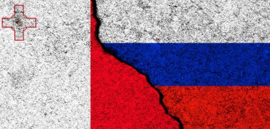 Rusya ve Malta arka planda. Diplomasi ve siyaset, çatışma ve rekabet, ortaklık ve işbirliği kavramı