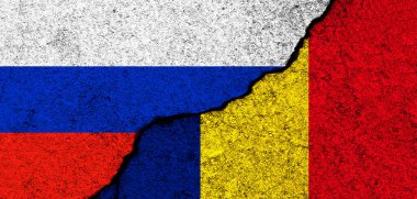 Rusya ve Romanya arka planda. Diplomasi ve siyaset, çatışma ve rekabet, ortaklık ve işbirliği kavramı 