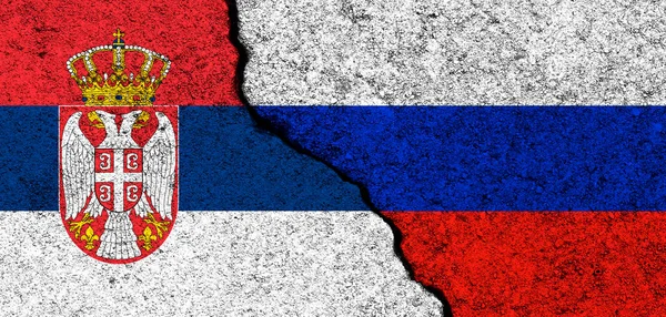 Oroszország Szerbia Megjelöli Hátteret Diplomácia Politikai Konfliktus Verseny Partnerségi Együttműködési — Stock Fotó