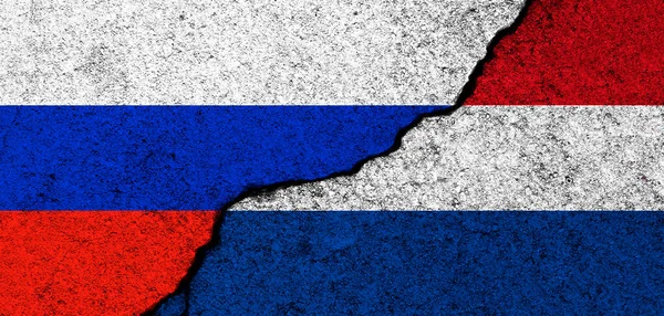 Росія Нідерланди Мають Свої Прапори Дипломатія Політична Конфлікт Конкуренція Співпраця — стокове фото
