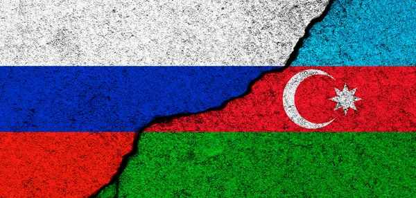 Russia Azerbaijan Flags Background Diplomacy Political Conflict Competition Partnership Cooperation — стокове фото