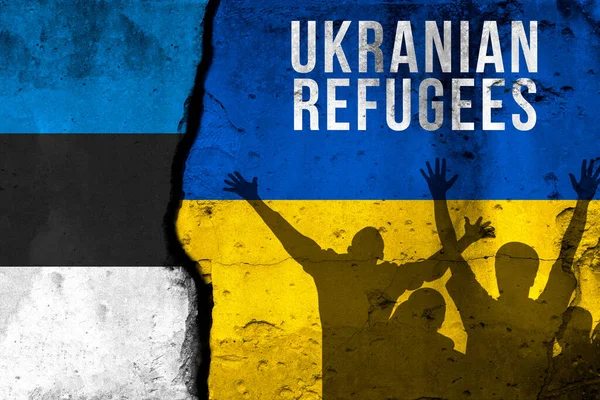 Ukrainian Refugees Estonia War Military Conflict Russia Aggressor Crisis Migration Лицензионные Стоковые Изображения