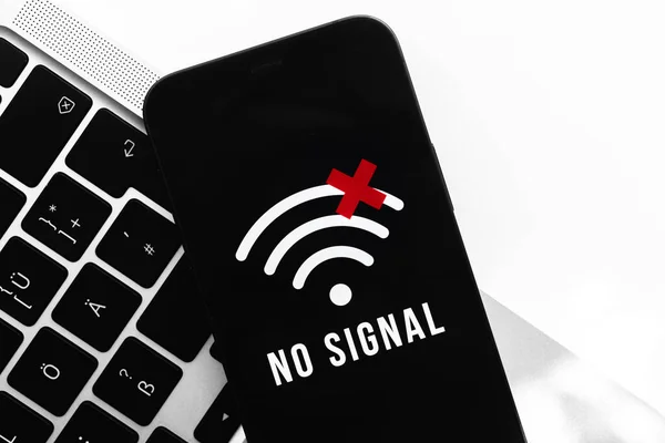 Mobile Phone Signal Service Screen Communication Cellular Problem Bad Connection — Stok fotoğraf