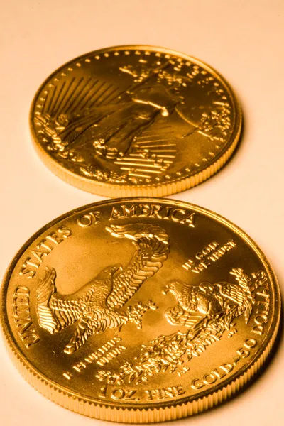 Guld omyntat mynt — Stockfoto