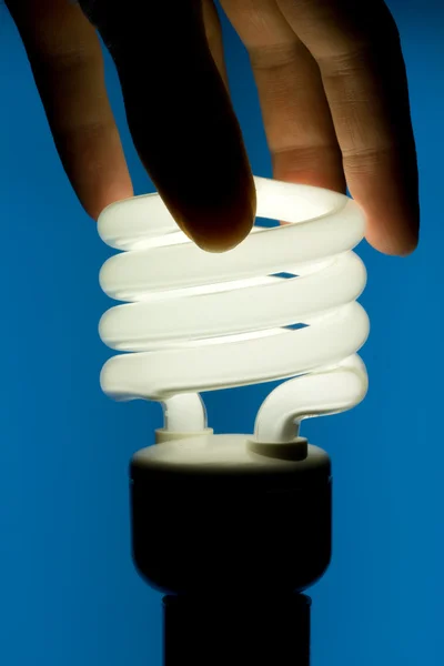 Lampadina fluorescente ad alta efficienza energetica — Foto Stock