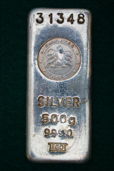 500 gram zilver edelmetaal bar — Stockfoto