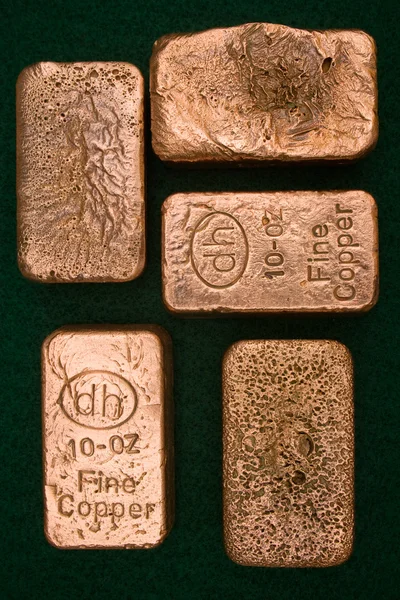 Copper Bullion Bars — Stock Photo, Image