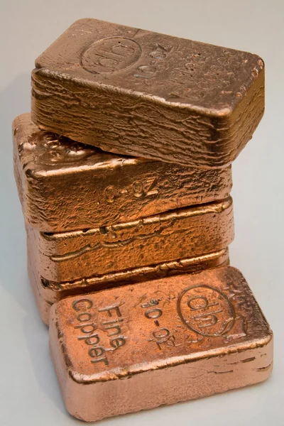 Copper Bullion Bars — Stock Photo, Image