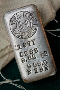Vintage Homestake Mining Company Silver Bullion Bar clipart