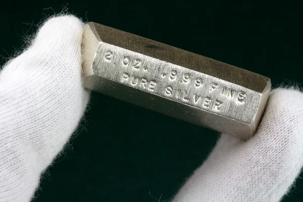 Dois Troy Onça Silver Bullion Bar — Fotografia de Stock