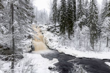 Yukankoski Şelalesi (Beyaz Köprüler), Kulismayoki Nehri, Rusya, Karelia