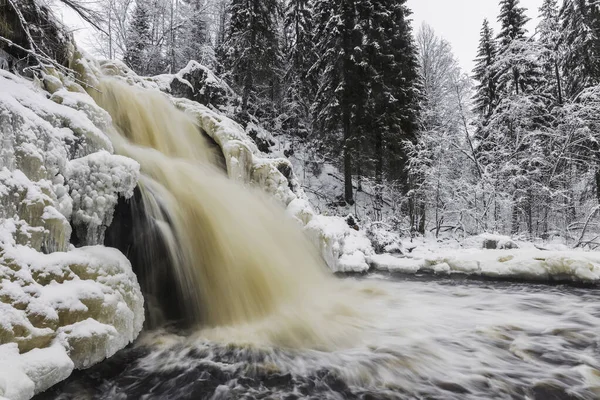 Yukankoski Wasserfall Weiße Brücken Kulismayoki Fluss Russland Karelien — Stockfoto