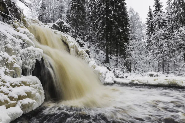 Cascade Yukankoski Ponts Blancs Rivière Kulismayoki Russie Carélie — Photo