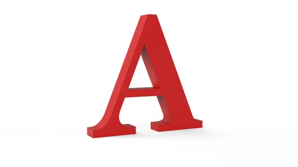 在白色孤立的背景上的3D红色字母A — 图库照片