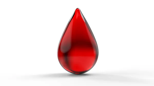 Ilustração Sobre Fundo Isolado Branco Gota Sangue Vermelho Imagem Stock — Fotografia de Stock