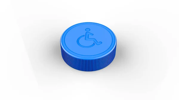 Blue Cap Collected Disabled Illustration — 스톡 사진