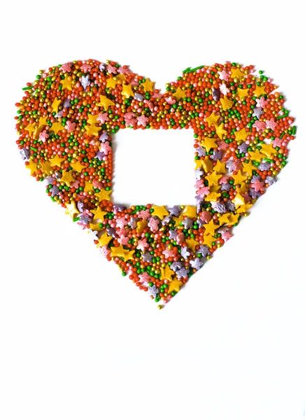 Hjärta, symbolen för kärlek, vykort, ram, — Stockfoto