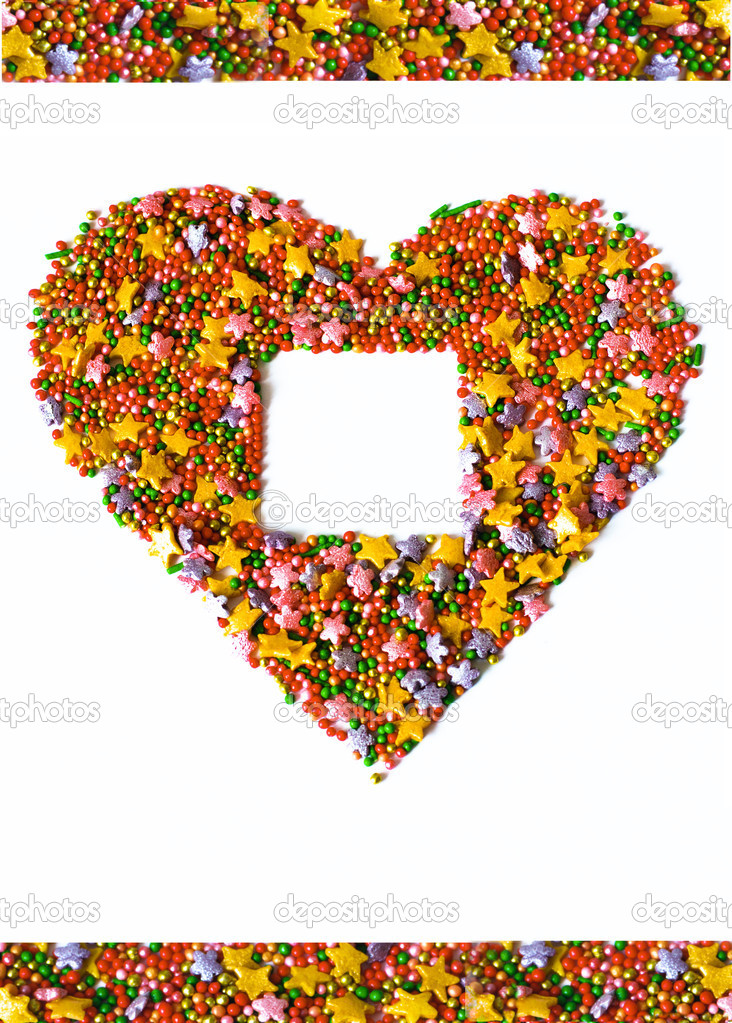 Heart, the symbol of love, postcard, frame,