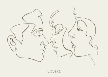 Üçlü, aşk üçgeni. Bir çizgi. Devamlı bir çizgi. Şehvetli aşk