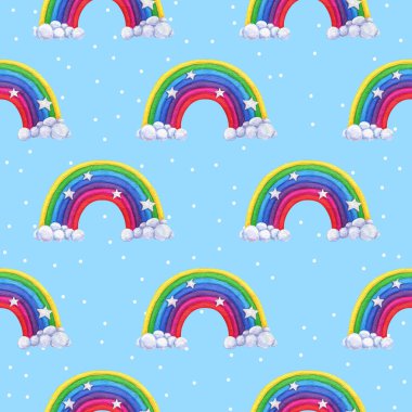 Kusursuz desenli tatlı tatlılar, suluboya gökkuşağı kurabiyeleri çizimi