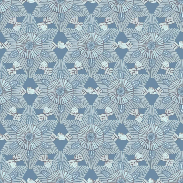 Estrela Abstrato Padrão Sem Costura Padrão Mandala Azul Étnico — Fotografia de Stock