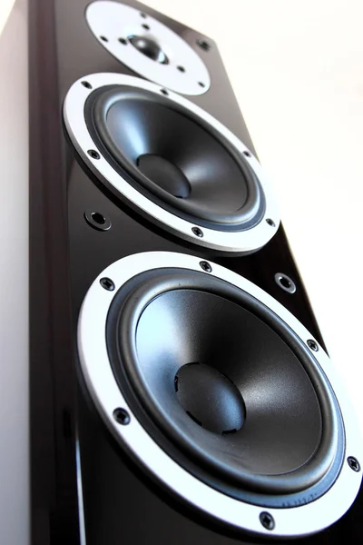 Black audio speakers — Stock Photo, Image