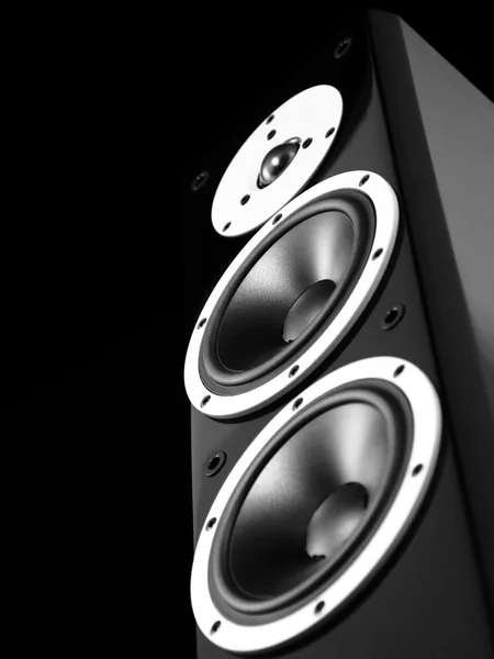 Black audio speakers — Stock Photo, Image