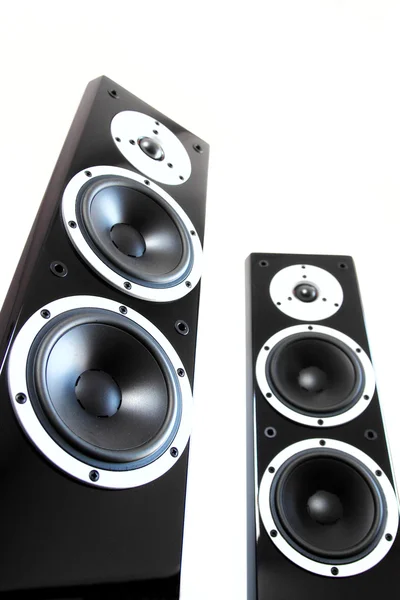 Black audio speakers — Stock Photo, Image