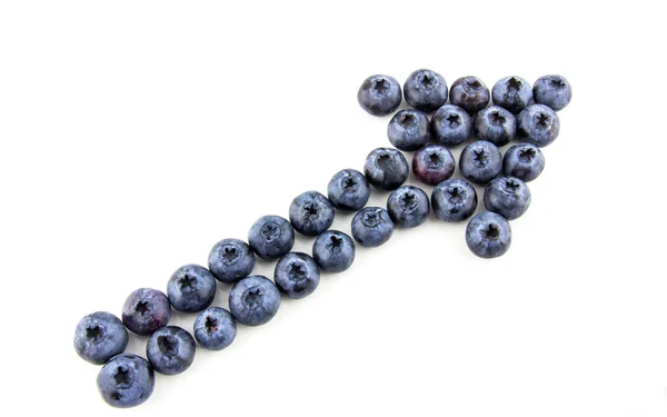 Arrow made of blueberries — Stock Photo, Image