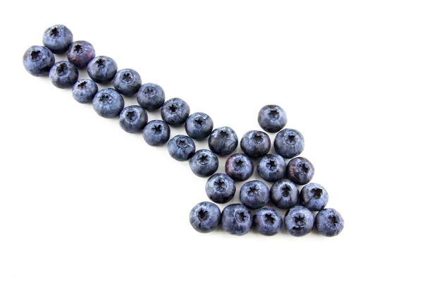 Arrow made of blueberries — Stock Photo, Image