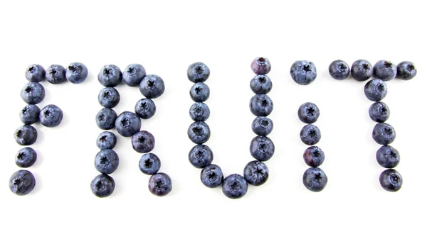 ताजा ब्लूबेरी से बने फल शीर्षक — स्टॉक फ़ोटो, इमेज