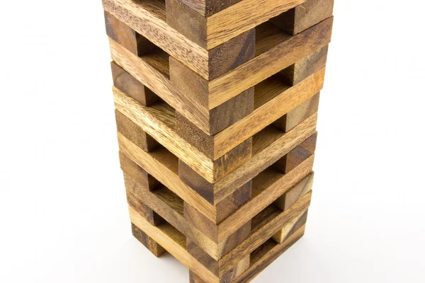 Gioco di blocco torre di legno — Foto Stock