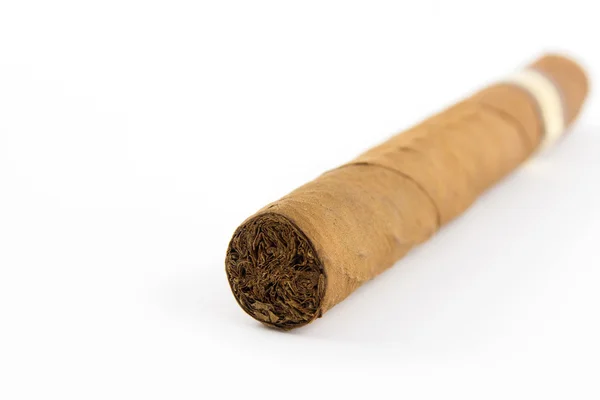 Cigarro cubano original con enfoque selectivo — Foto de Stock