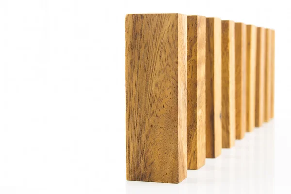 行に配置された木製のブロック — ストック写真