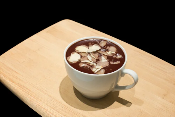 Chocolate mousse with almond — Stock Photo, Image