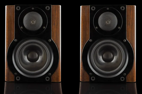 Pair of modern sound speakers — Stock Photo, Image
