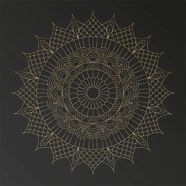 Mandala Mandala Oro Decorativo Étnico Fondo Dibujado Mano Islam Árabe — Vector de stock