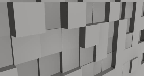 Hermosos Cubos Abstractos Looped Animación Muro Blanco Movimiento Fondo Sin — Vídeos de Stock