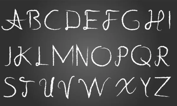 Alphabet Anglais Écrit Main Vecteur Charbon Bois Capitale Vecteur Écrit — Image vectorielle