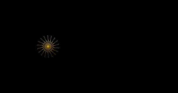 Abstract Ornamental Digital Hand Drawn Gold Color Mandala Footage Floral — стоковое видео