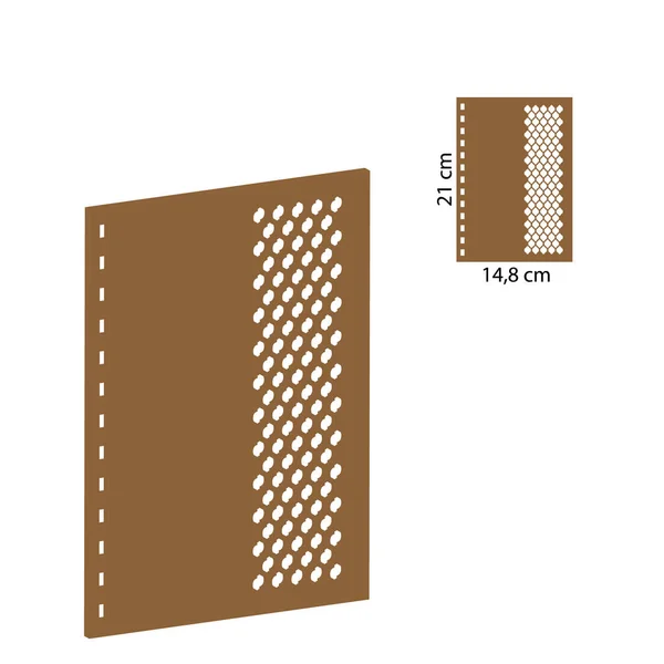 Wooden Notebook Wood Art Laser Cut Spiral Notebook Wooden Cover — 스톡 벡터