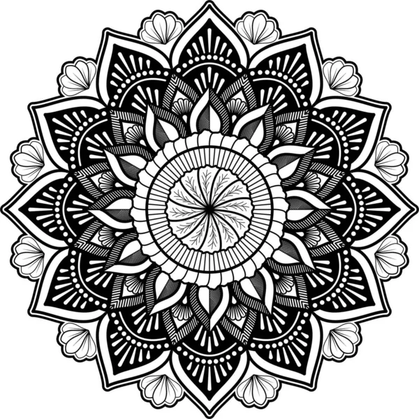 Flower Mandala Elemen Dekoratif Klasik Latar Belakang Desain Mandala Mewah - Stok Vektor