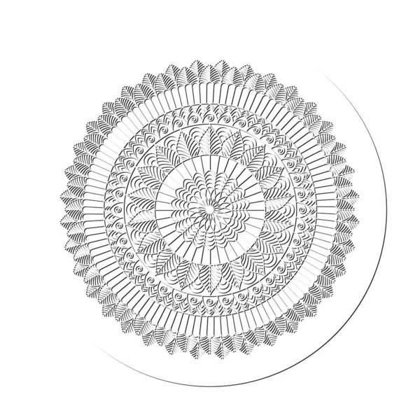 Stensil Dengan Renda Dekoratif Lingkaran Ornamen Bunga Pola Geometris - Stok Vektor