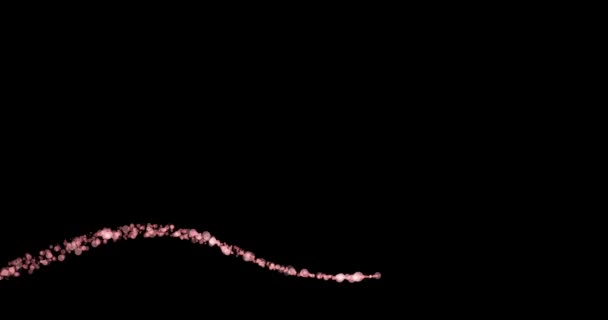 Particles Heart Sparkle Pink Glitter Partículas Fundo Preto Luzes Brilhantes — Vídeo de Stock